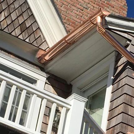 copper gutter installation Center Moriches ny